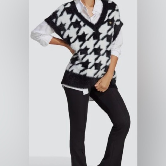 Adidas Oversized Black & White Checkered Vest, Small, NWOT - Picture 5 of 8